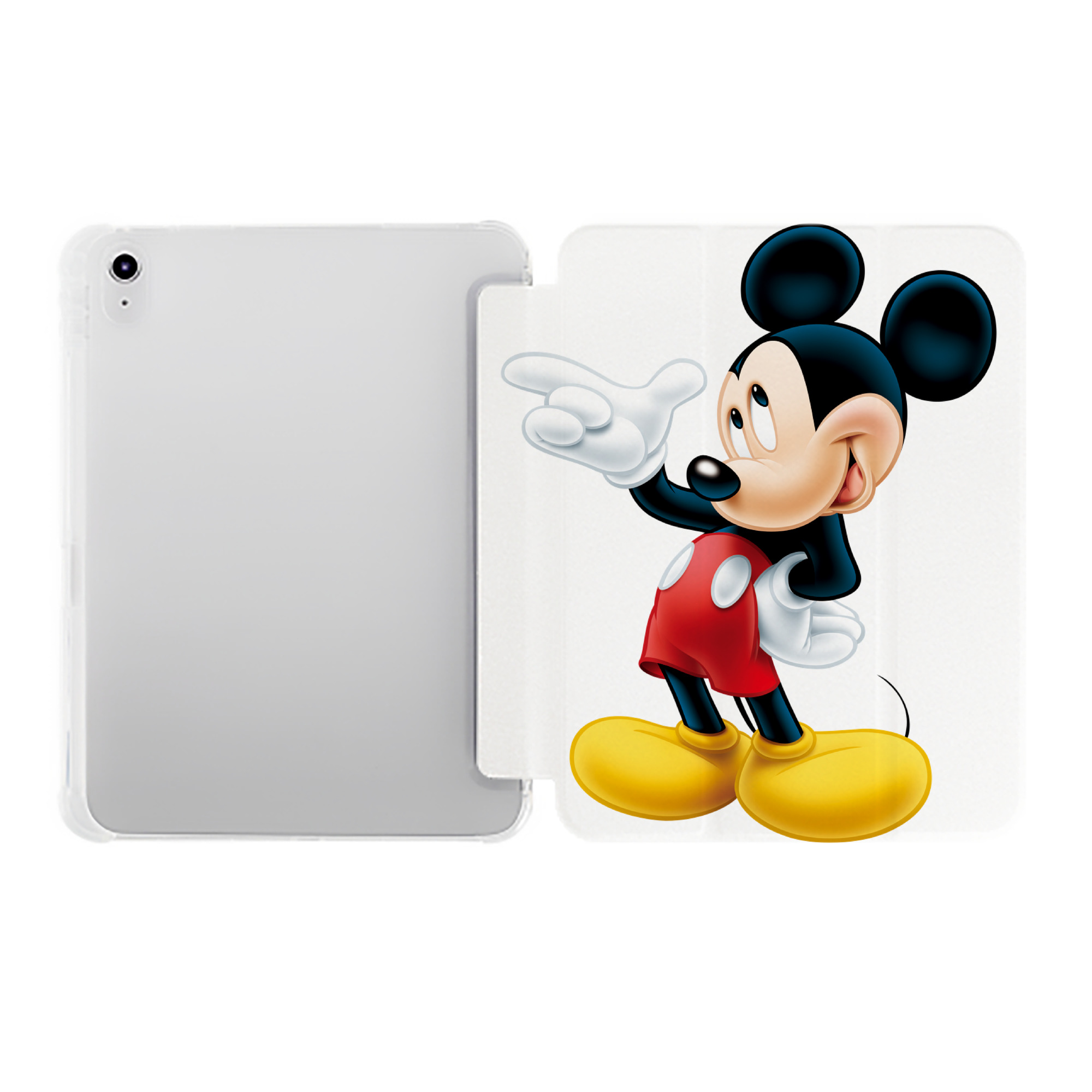 （画像用） ミッキーマウス Mickey Mouse IPad ケース ペン収納付き 三つ折りスタンド PUレザー×シリコン 対応機種9.5/10.5/10.9インチ